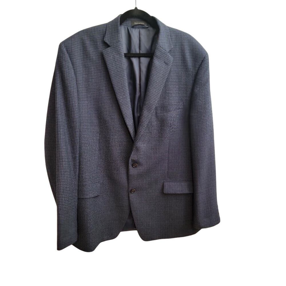 Lauren Ralph Lauren Wool Sport Coat Men's Sz 46L Blue Gray Plaid Blazer